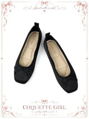Ballet Flat Shoes Square Toe Slip On Comfort Dress Flats